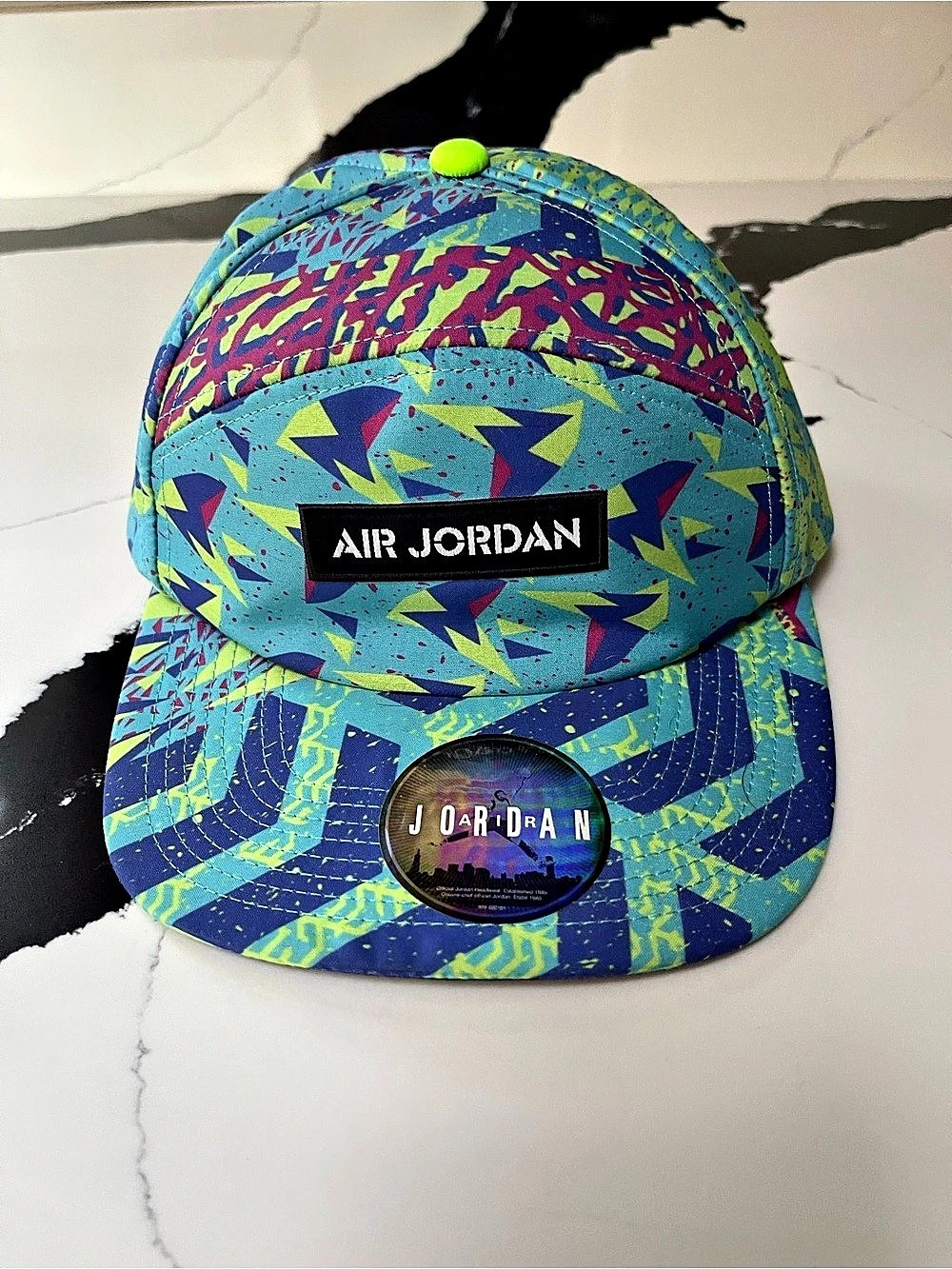 Jordan Air Jordan Multi Color Geometric Splash 5-Panel Camp Cap